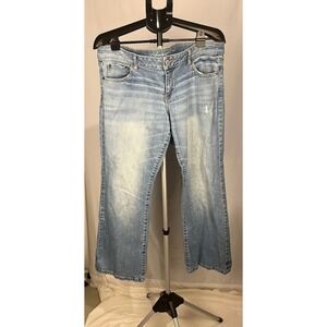 American Eagle Outfitters Jeans Size 16 Short Court Favor Boyfriend Light Wash